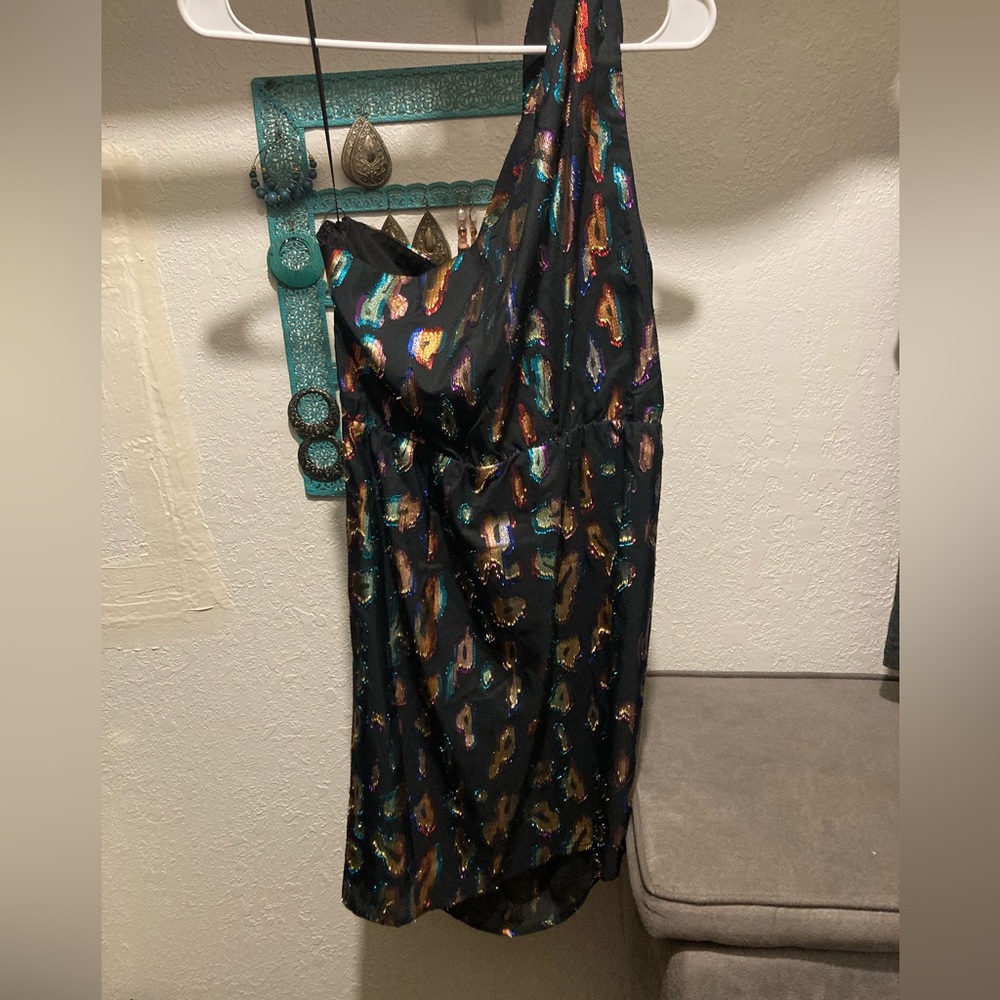 Guess multi-colored mini leopard dress NEW